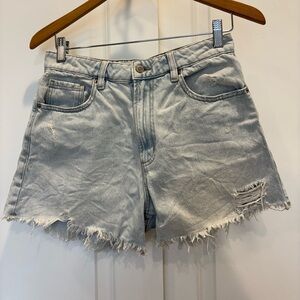 Dynamite Light Blue Distressed Denim Cutoff Shorts Size 28